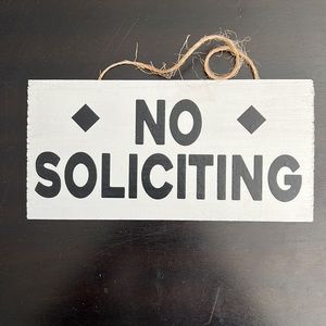 No Soliciting Wooden Door Hanger Sign